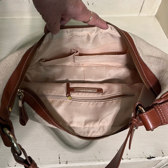 ELLIOTT LUCCA Jute Body Leather Trim Hobo Purse  Size OS - Picture 11 of 11